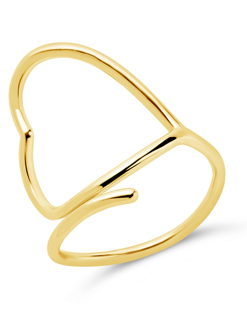 Amira Heart Open Band Ring Ring Sterling Forever Gold 6 