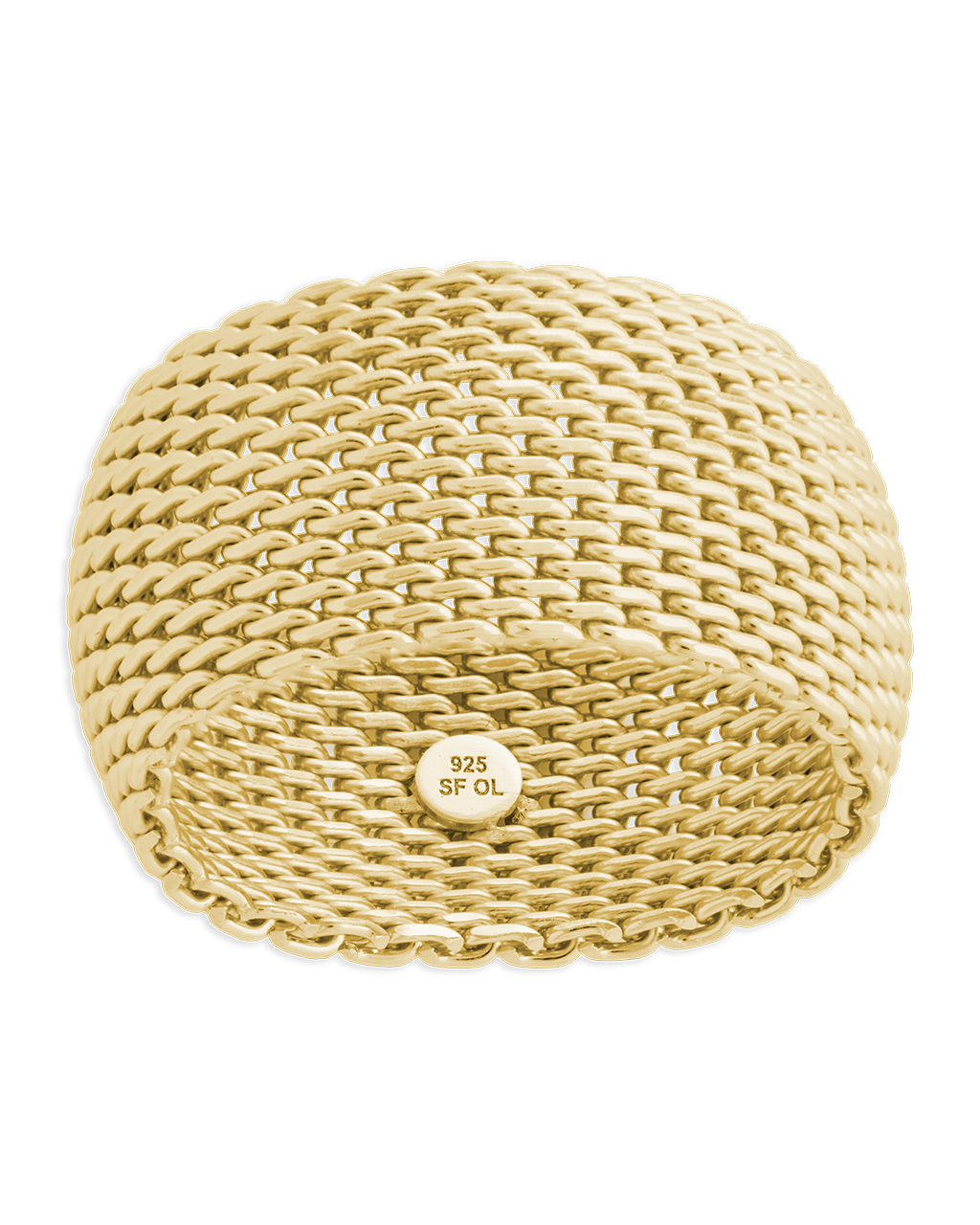 Sterling Silver Wide Mesh Ring