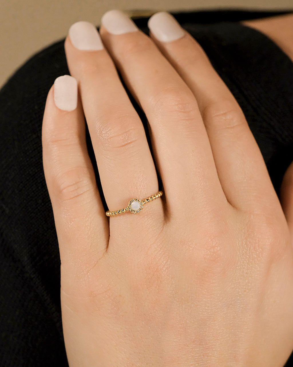 Sterling Silver Layla Opal Textured Ring