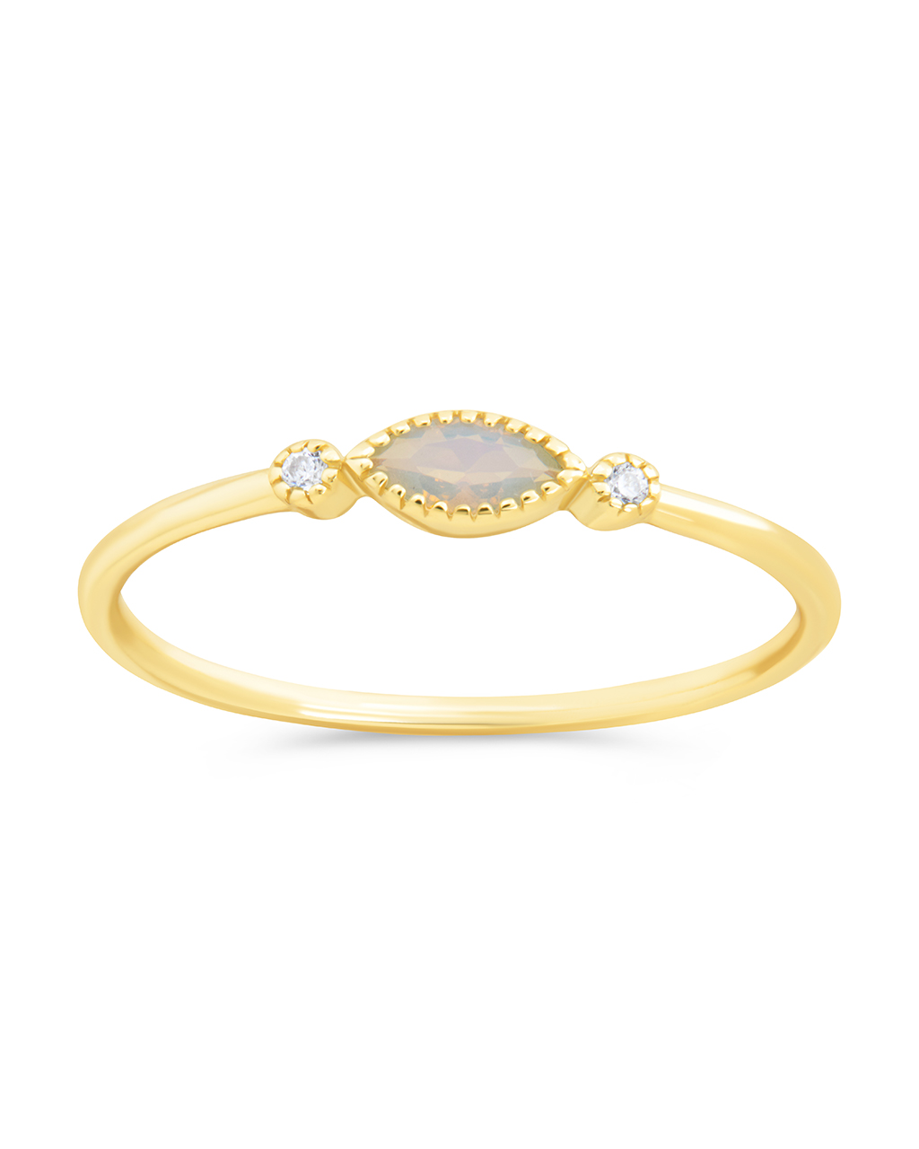 Sterling Silver Karina CZ Mother of Pearl Ring