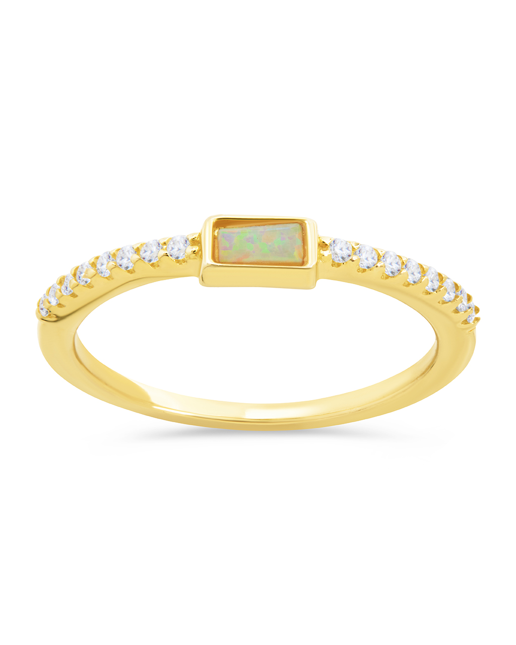 Sterling Silver Corrine Opal & CZ Ring