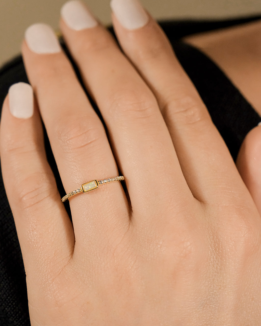 Sterling Silver Corrine Opal & CZ Ring