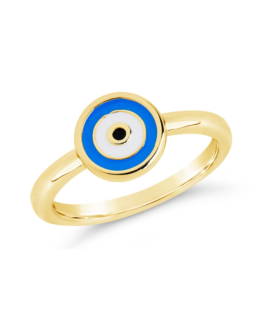 Evil Eye Ring Blue Rhodium-plated Sterling Silver, 6 Evil Eye Ring Blue Rhodium-plated Sterling Silver, 6