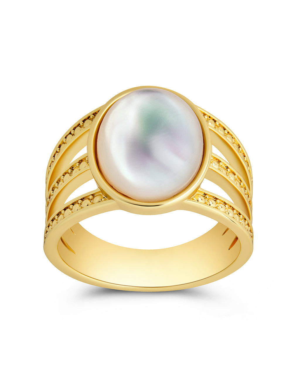 Sterling Silver Illyana Moonstone Triple Row Ring – Sterling