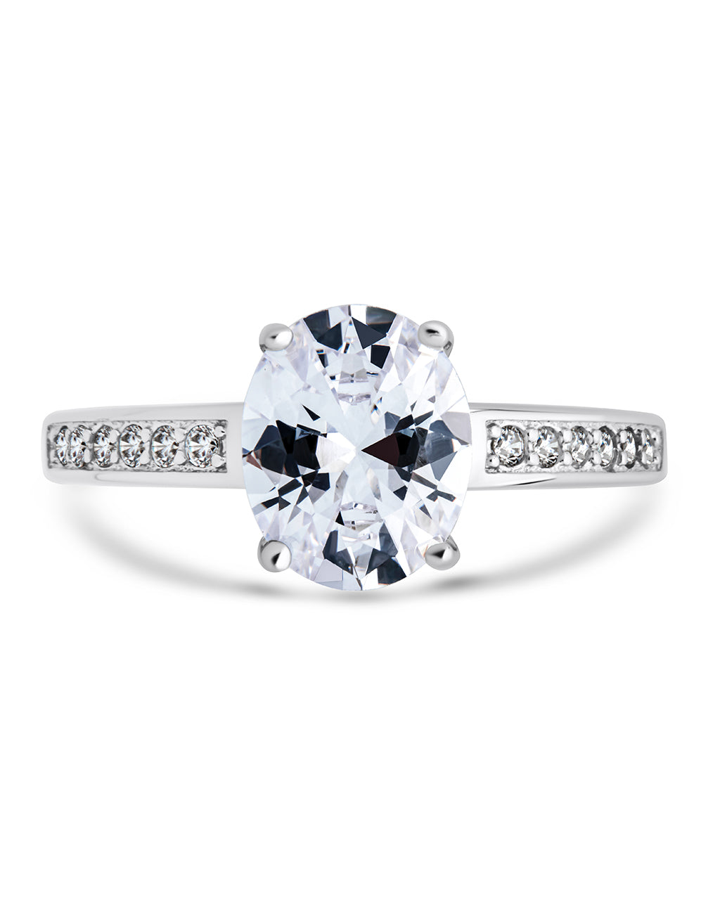 Sterling Silver Oval Engagement Ring – Sterling Forever