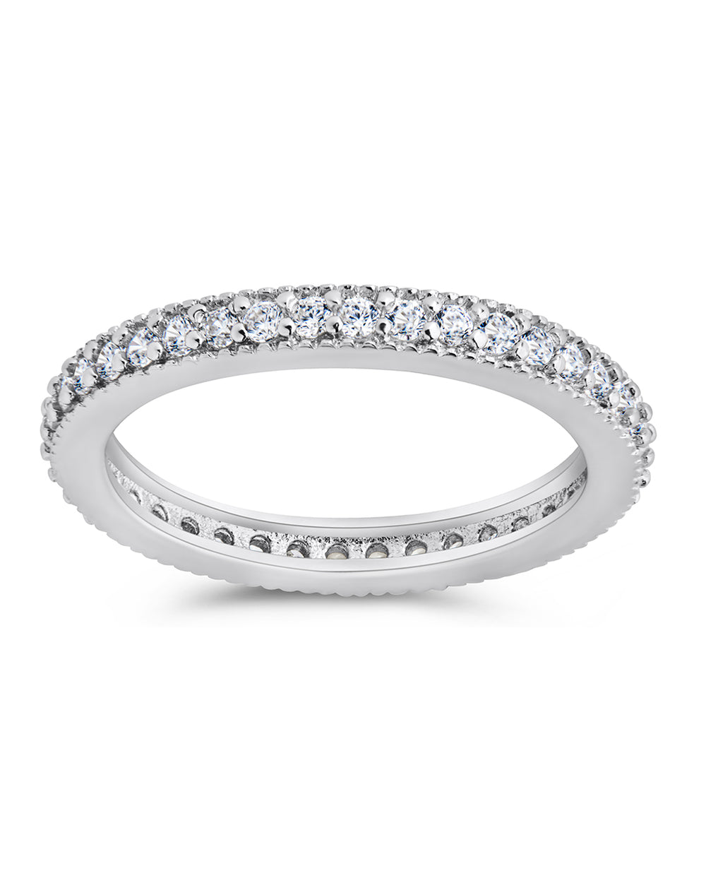 thin diamond silver ring