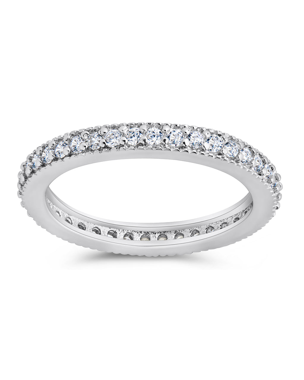 thin diamond silver ring