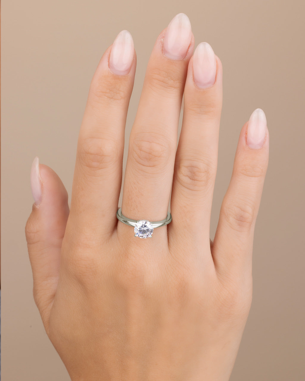 Sterling Silver 4-Prong Brilliant Cut Promise Ring