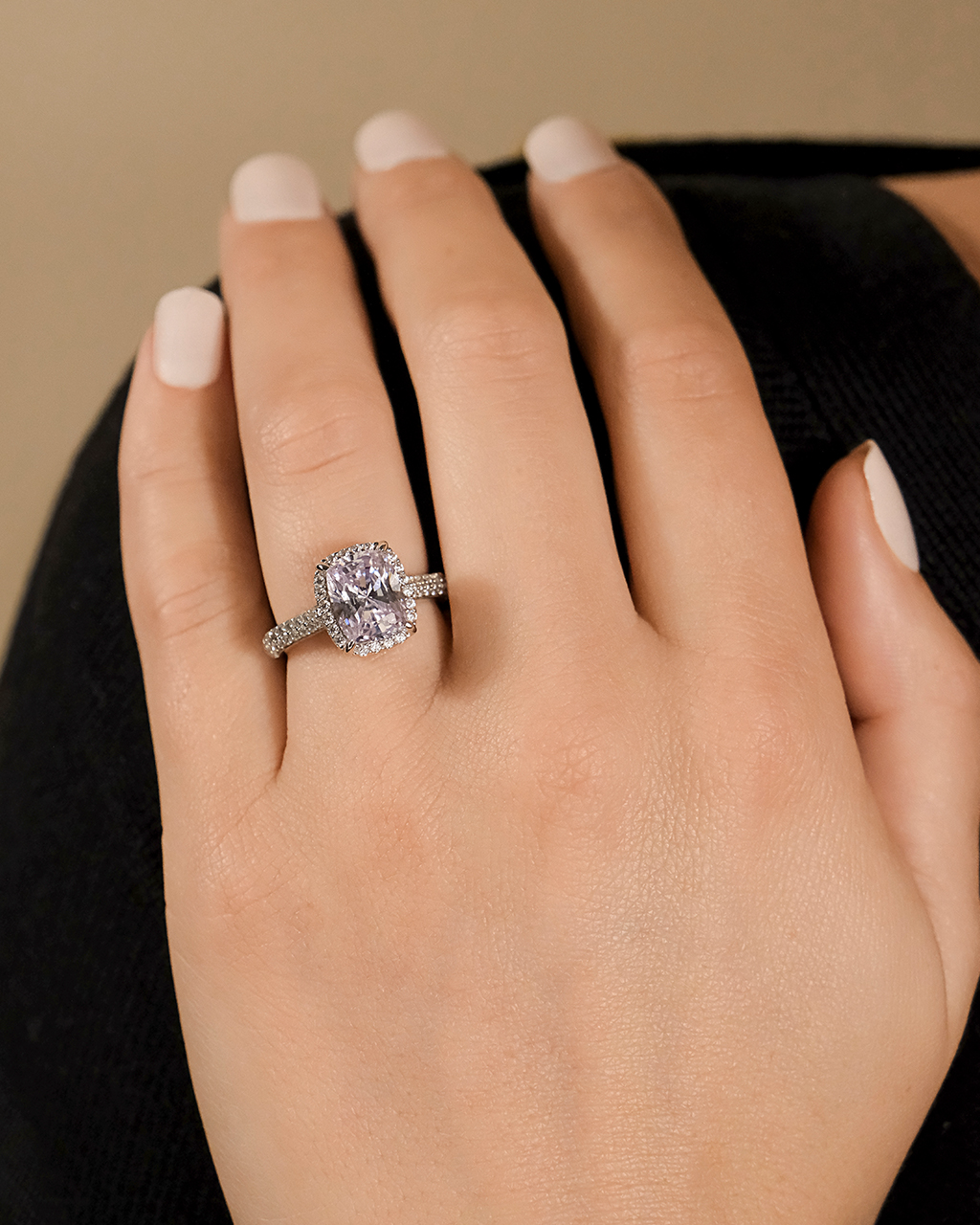 Sterling Silver Jessa CZ Radiant Ring