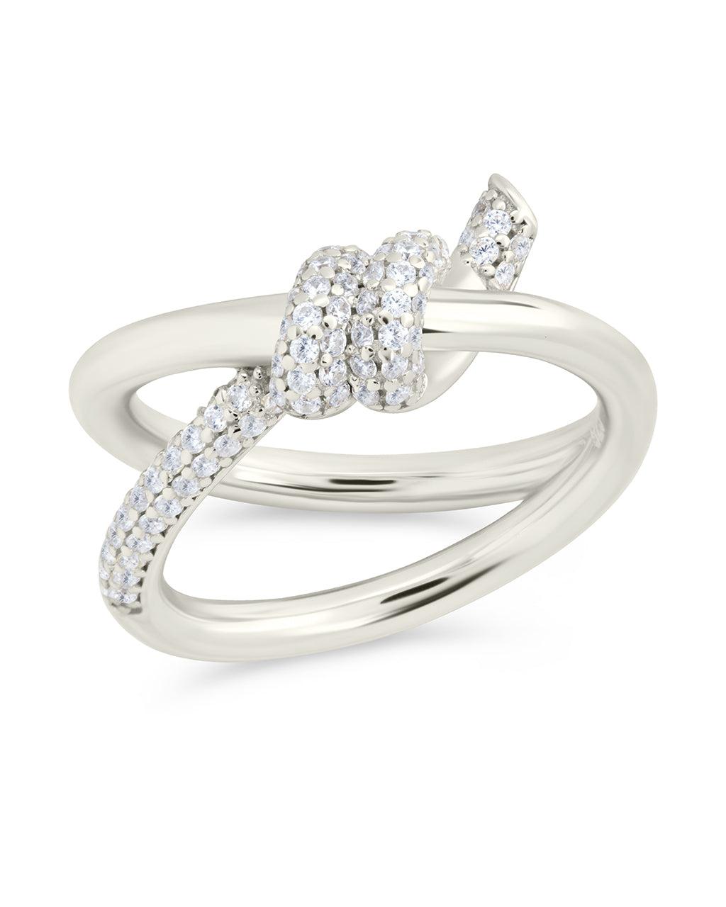 Sterling Silver Irene CZ Twisted Ring