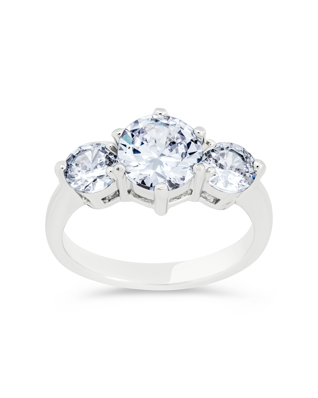 Sterling Silver Nia CZ Round Ring