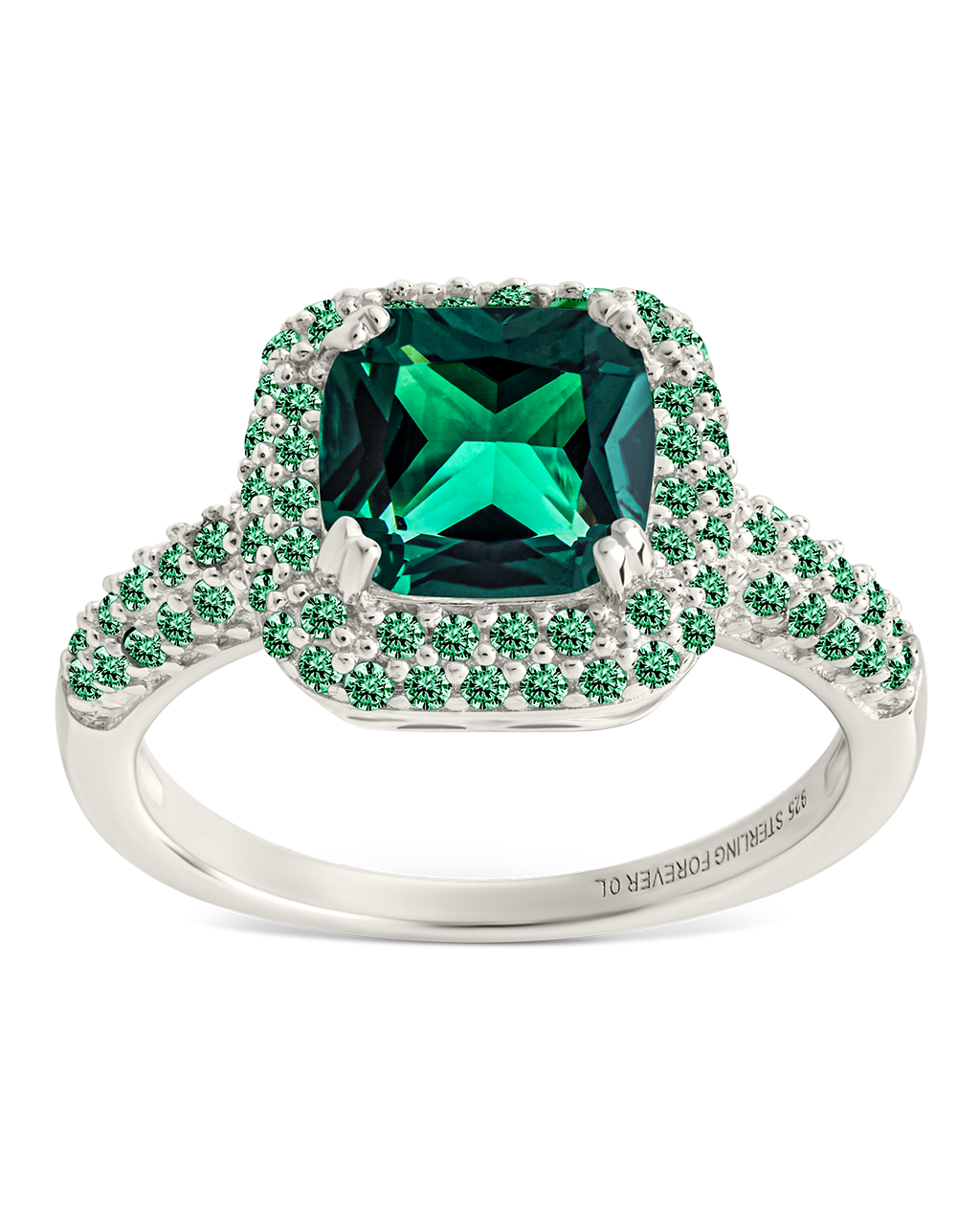 Sterling Silver Emerald CZ Legacy Ring