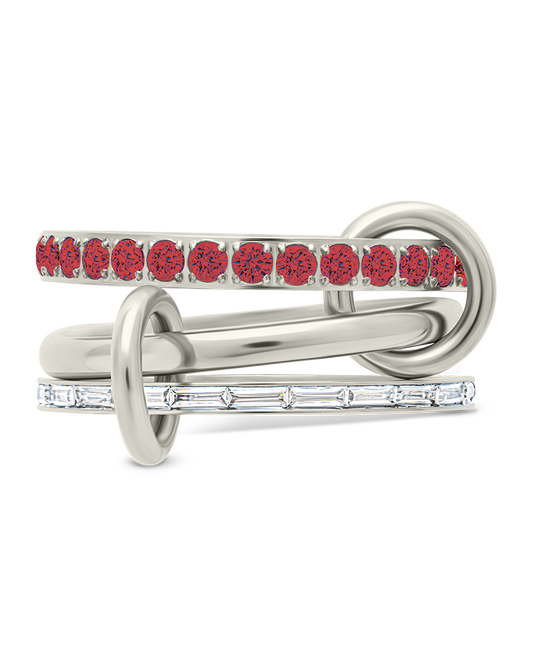 Thea CZ Linked Stacking Ring Set