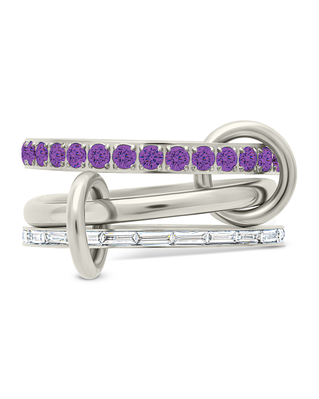 Thea CZ Linked Stacking Ring Set