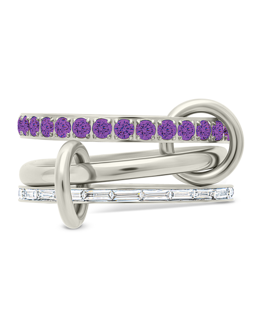 Thea CZ Linked Stacking Ring Set