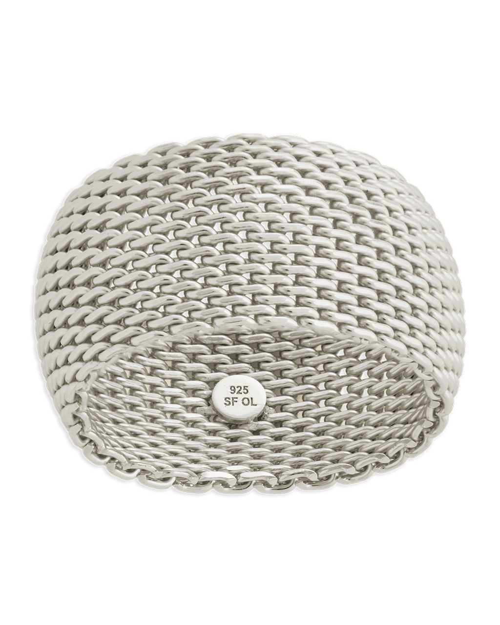 Sterling Silver Wide Mesh Ring