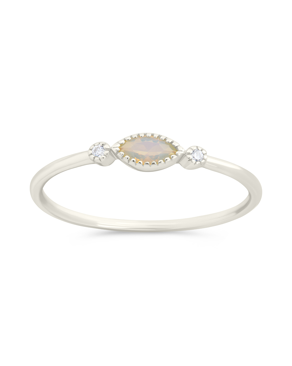 Sterling Silver Karina CZ Mother of Pearl Ring