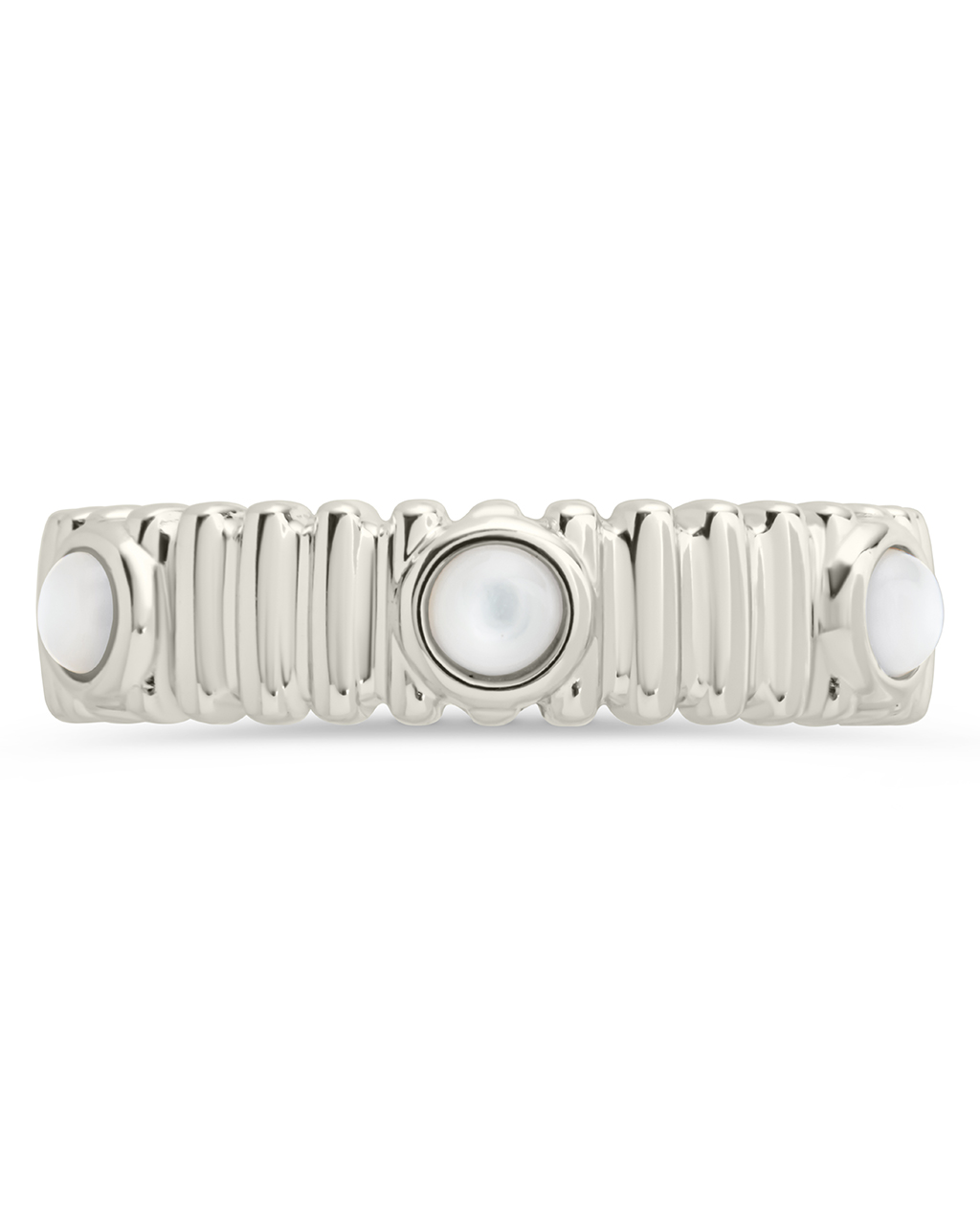 Sterling Silver Terry Pearl Studded Textured Ring