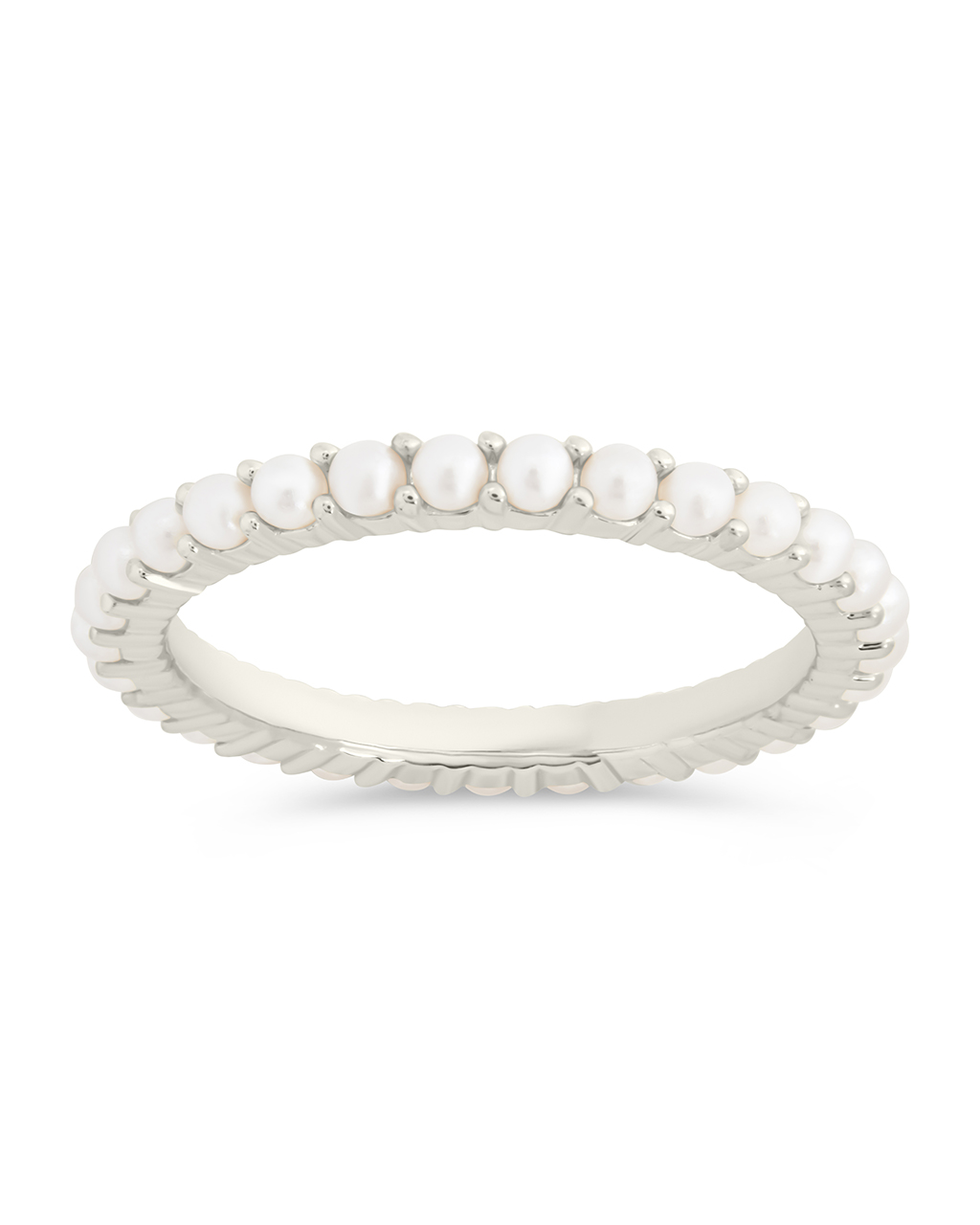 Sterling Silver Gianna Pearl Eternity Ring