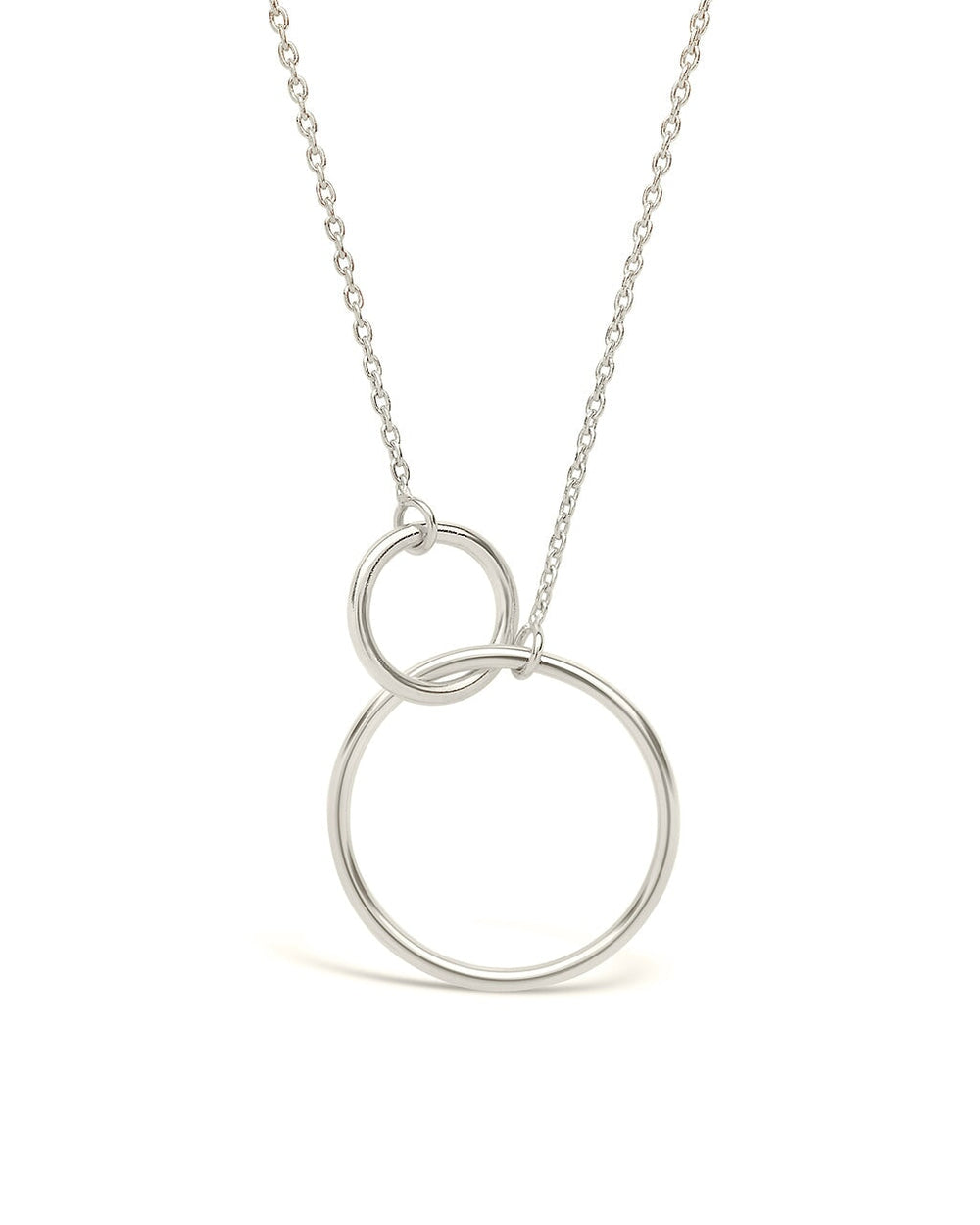 Sterling Silver Interlocking Open Circle Pendant Necklace Sterling Forever Silver