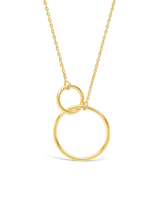 Sterling Silver Interlocking Open Circle Pendant Necklace Sterling Forever Gold