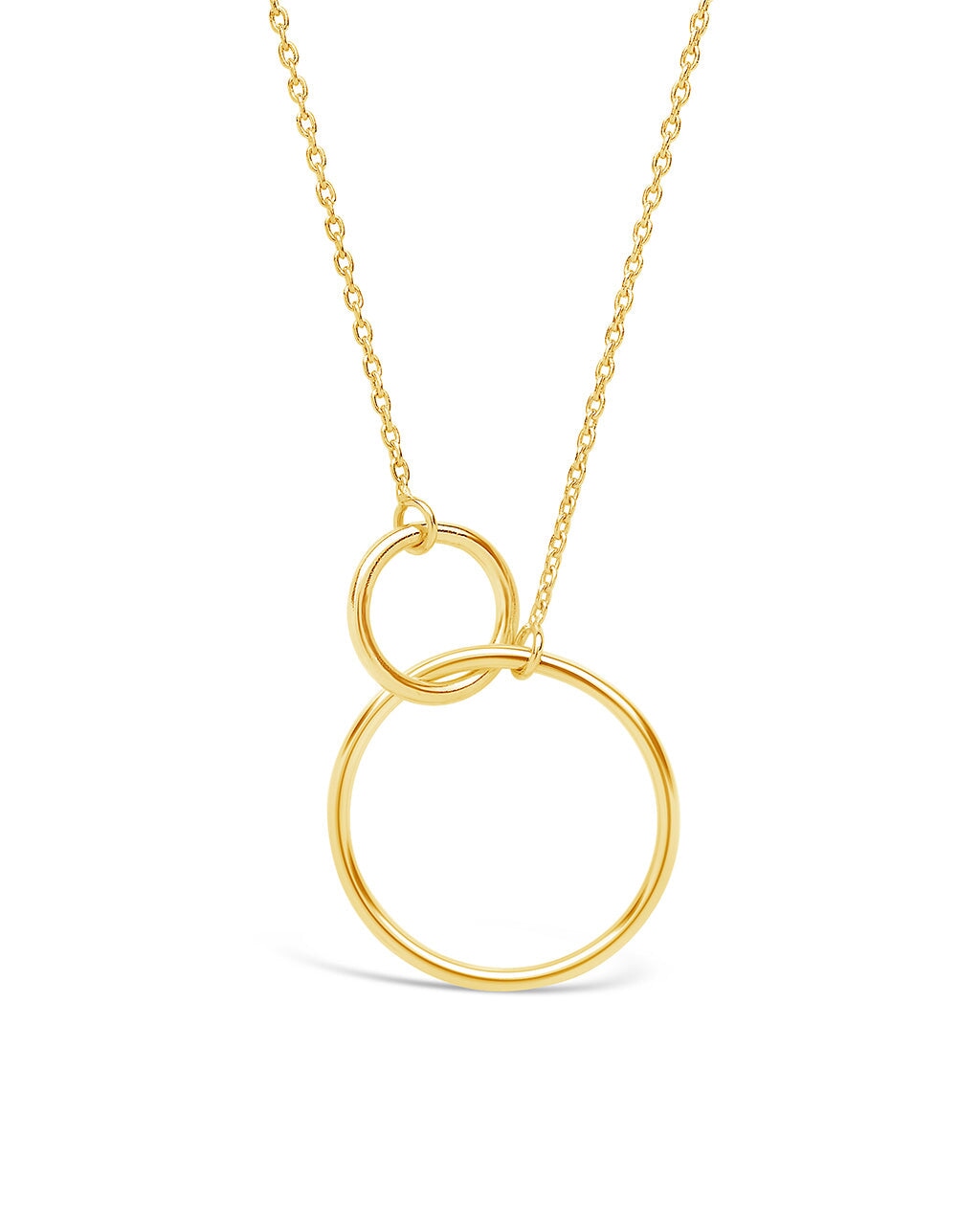 Sterling Silver Interlocking Open Circle Pendant Necklace Sterling Forever Gold 