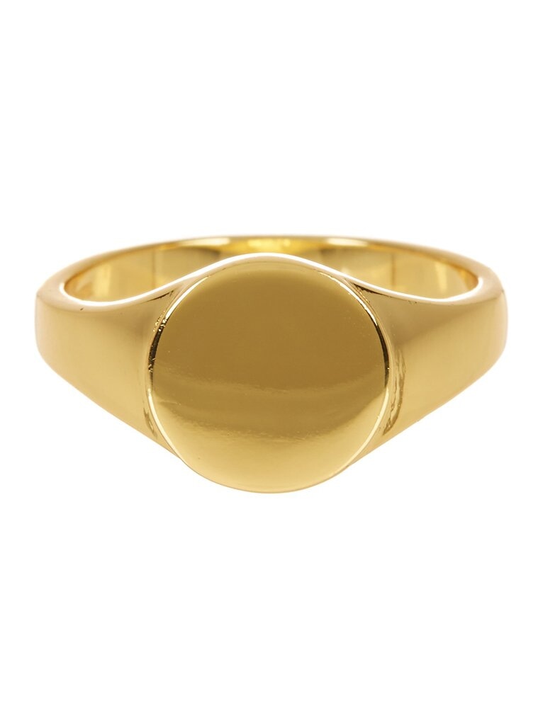 Men's Sterling Silver Circle Signet Ring Ring Sterling Forever Gold 5 
