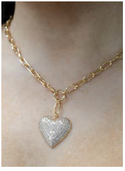 Disco Heart CZ Statement Necklace