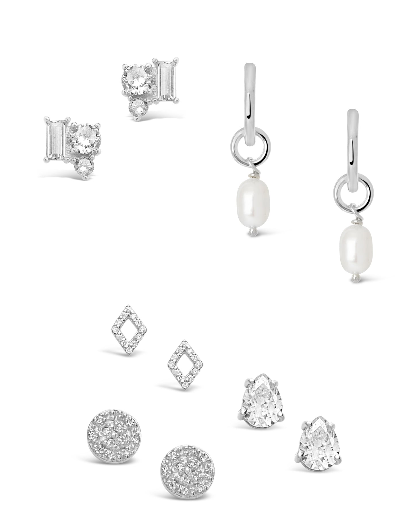 set silver earring bundle
