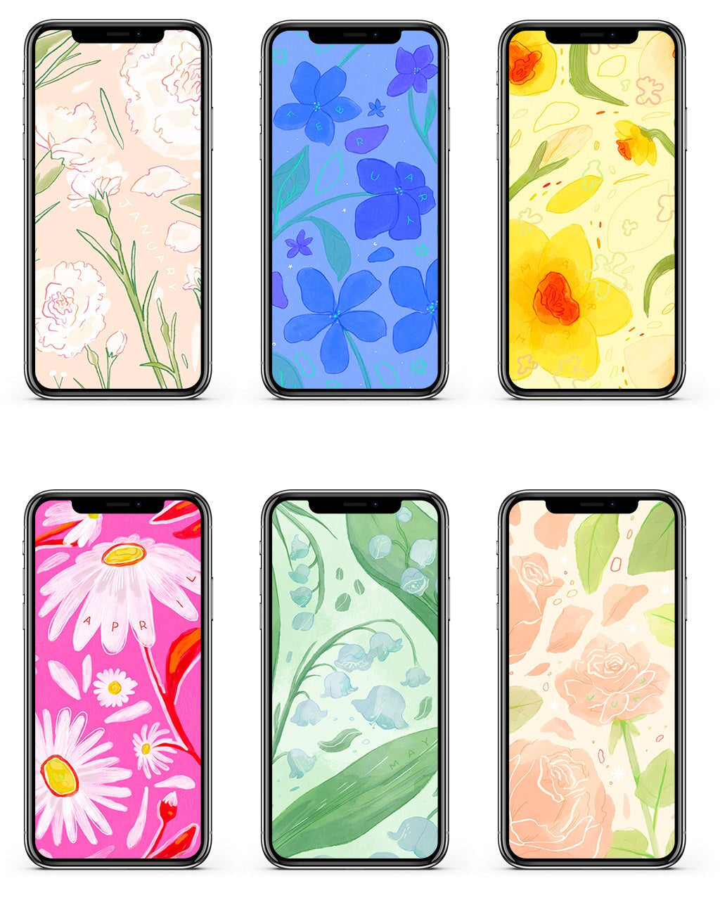 Birth Flower Wallpapers (Free Digital Download) Digital Download Sterling Forever January / Carnation