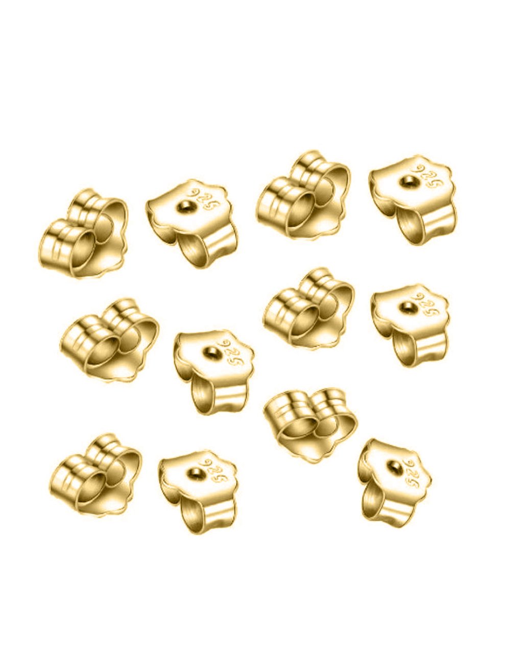 8-Piece 14K Yellow Gold Earring Backs Replacement Earring Backs