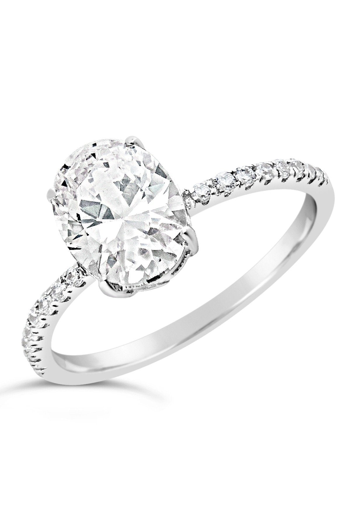 Sterling Silver Cubic Zirconia Oval Ring - Sterling Forever