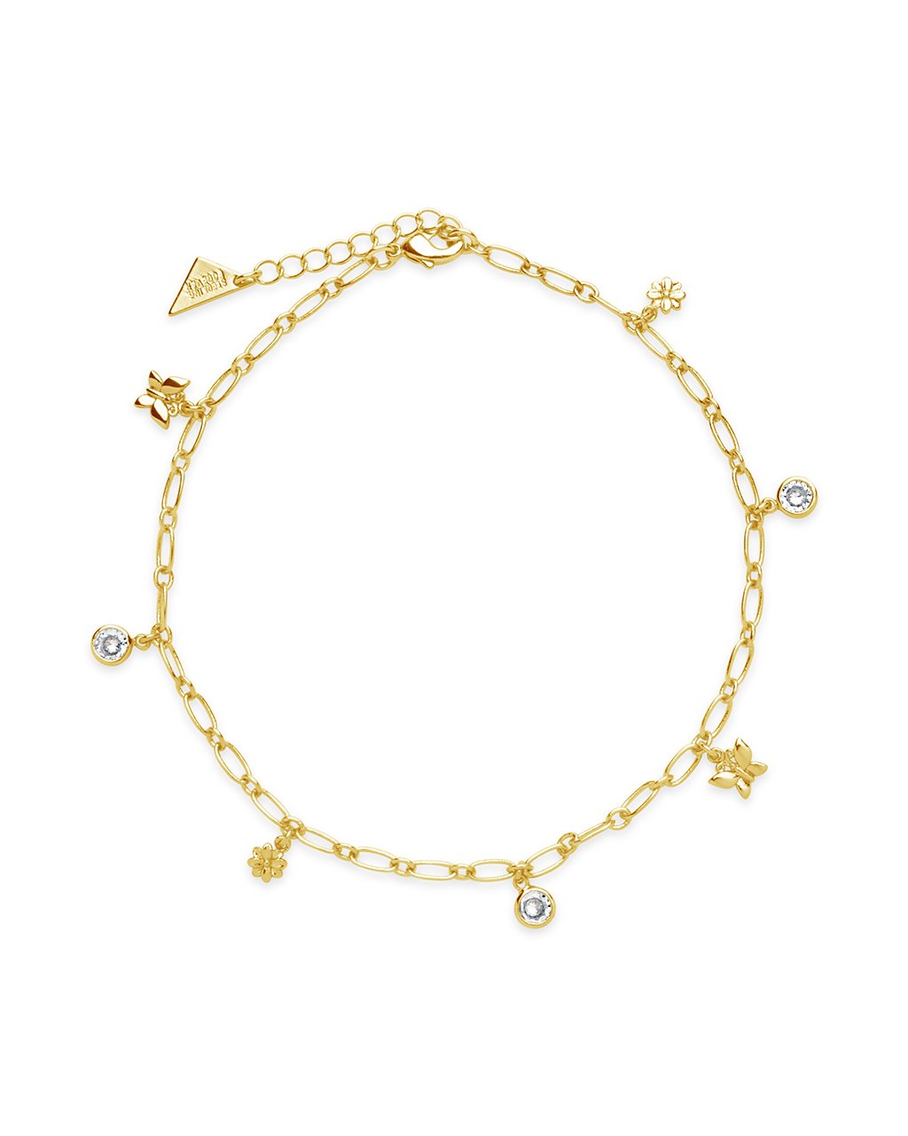 Butterfly and Blossom Anklet Anklet Sterling Forever Gold 