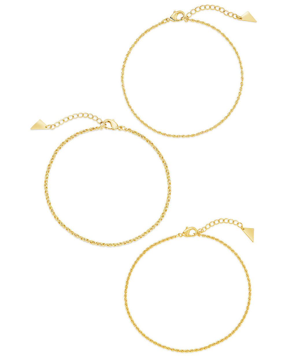 Terina Anklet Set of 3 Anklet Sterling Forever Gold 