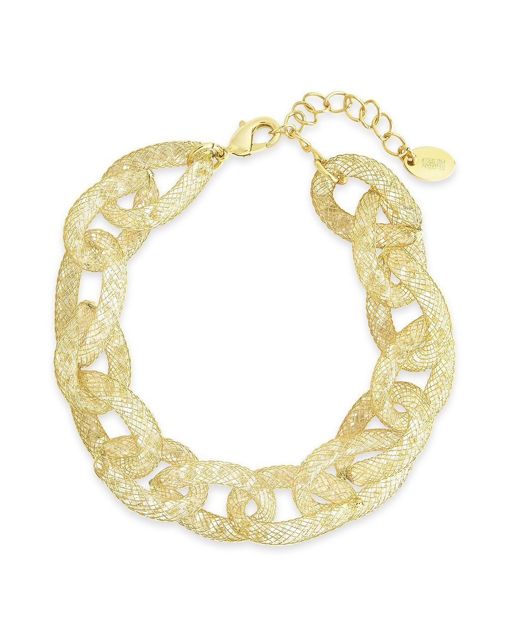 SHINE by Sterling Forever Chunky Mesh Chain Bracelet Bracelet SHINE by Sterling Forever Gold