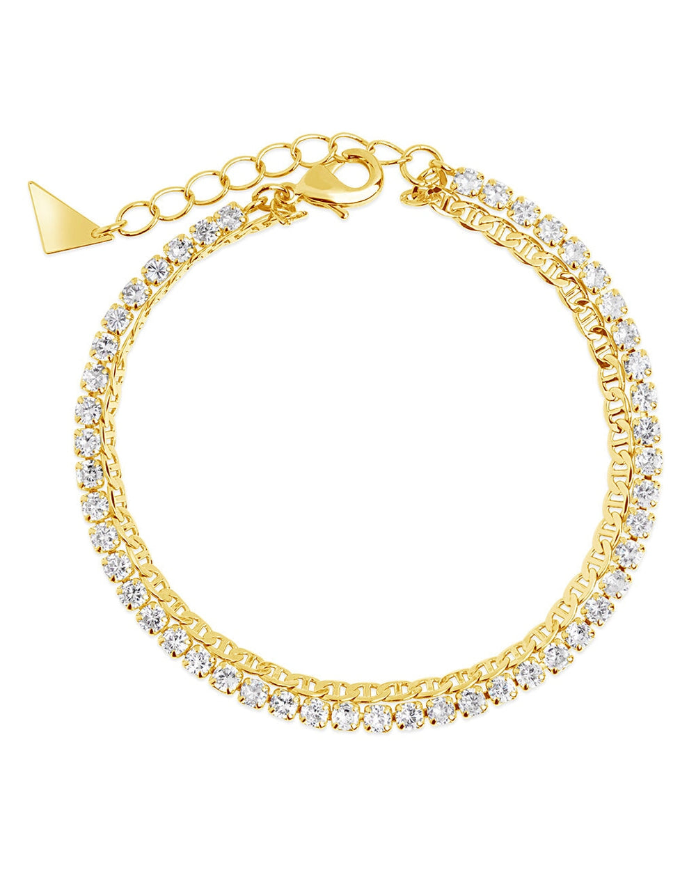 Delicate Chain & CZ Bracelet Bracelet Sterling Forever Gold
