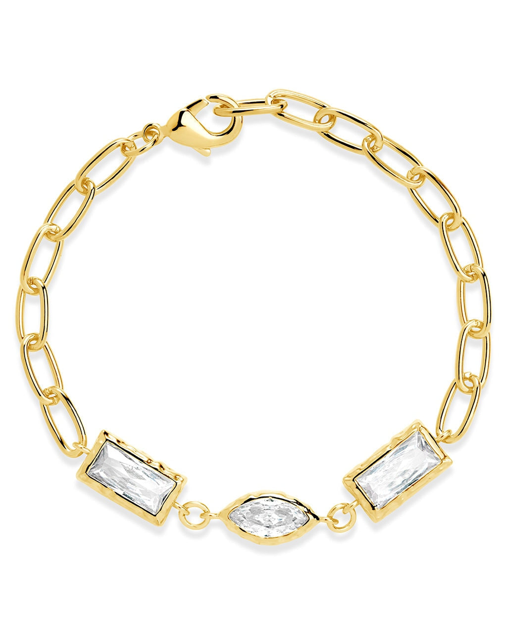 Tate CZ Chain Bracelet Bracelet Sterling Forever Gold 