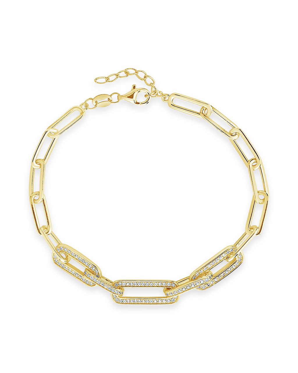 CZ Long Linked Bracelet - Sterling Forever