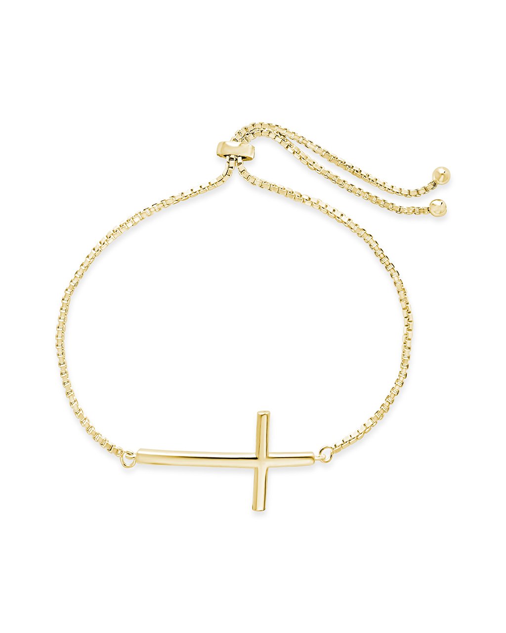 Polished Cross Bolo Bracelet - Sterling Forever