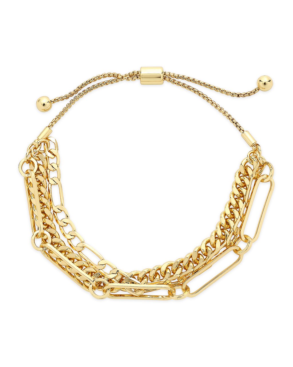 Layered Chain Bolo Bracelet Bracelet Sterling Forever Gold