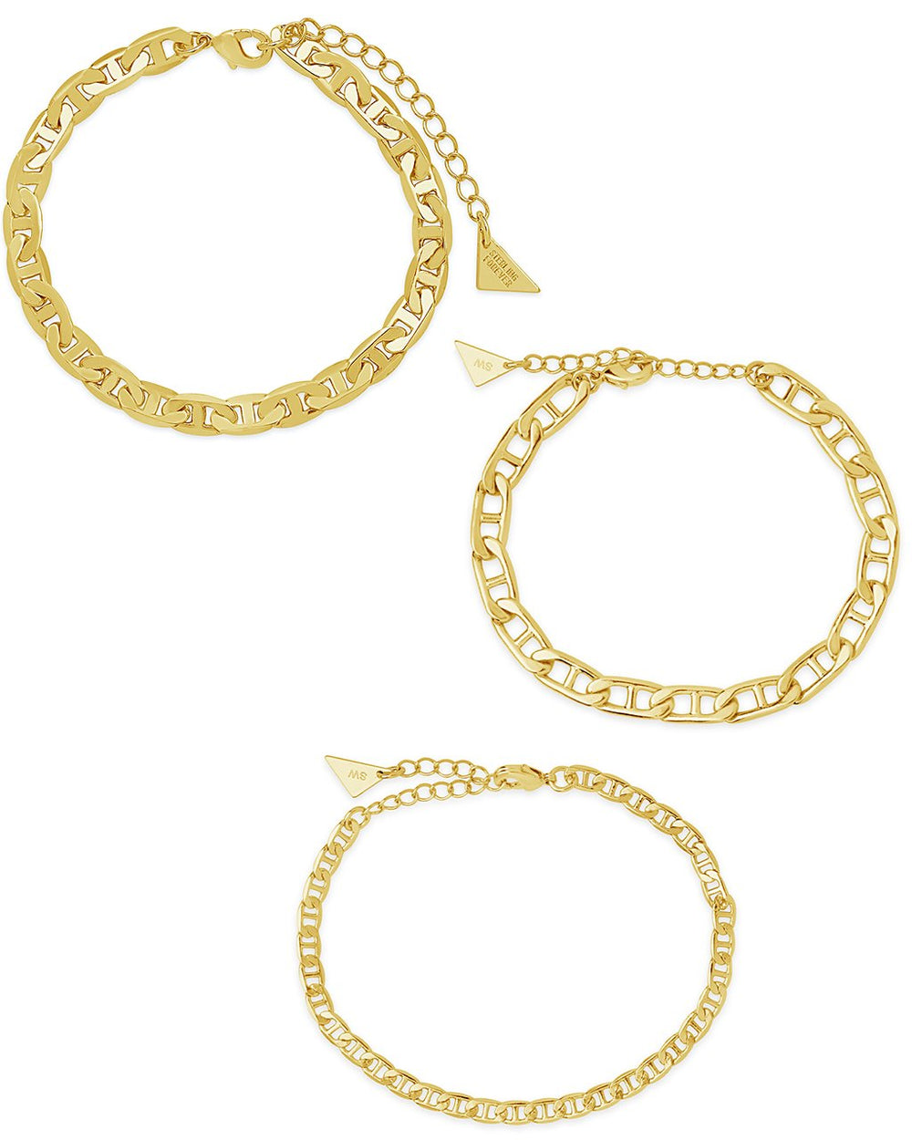 Anchor Chain Bracelet Set Bracelet Sterling Forever Gold