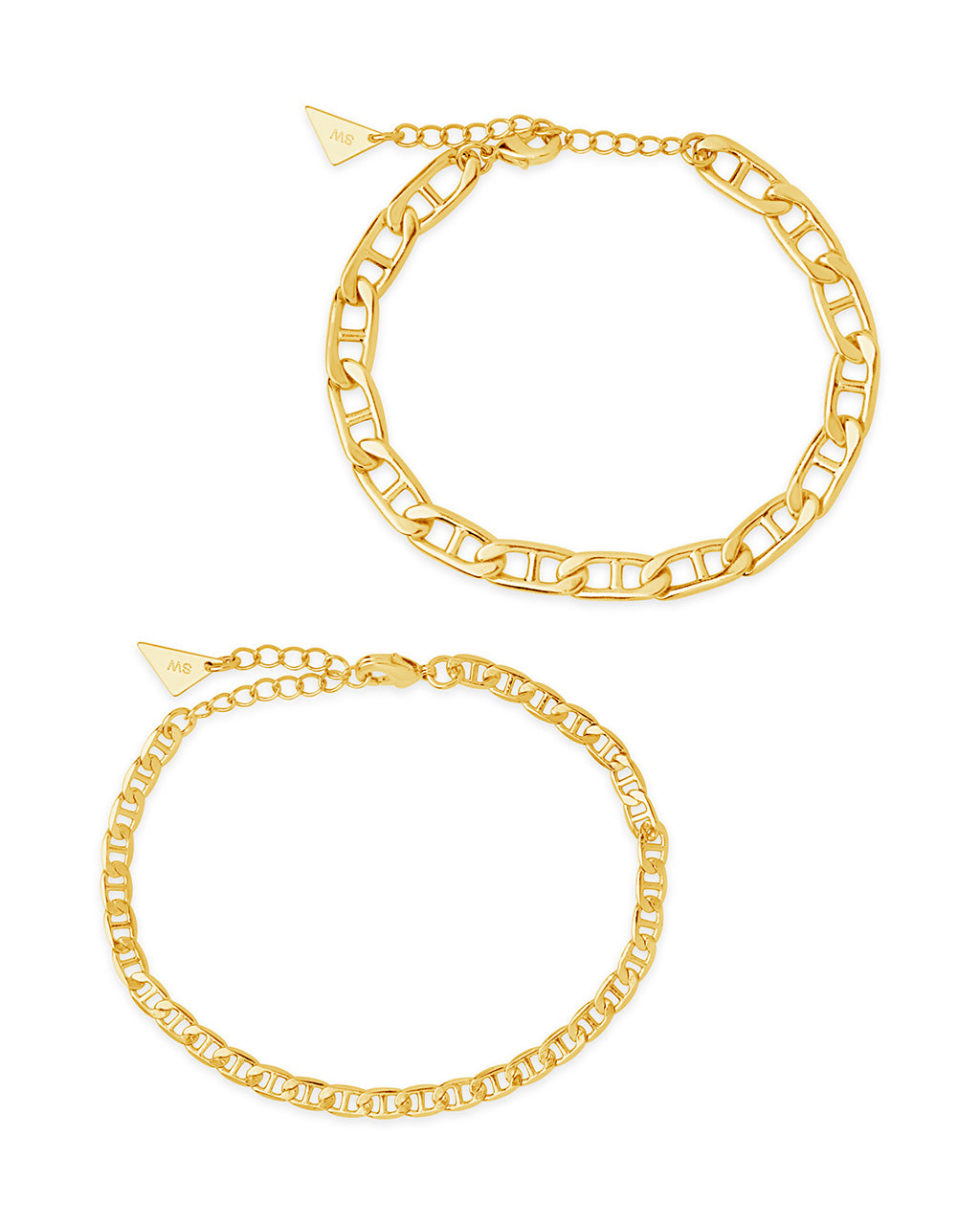 Anchor Chain Bracelet Set of 2 Bracelet Sterling Forever Gold 