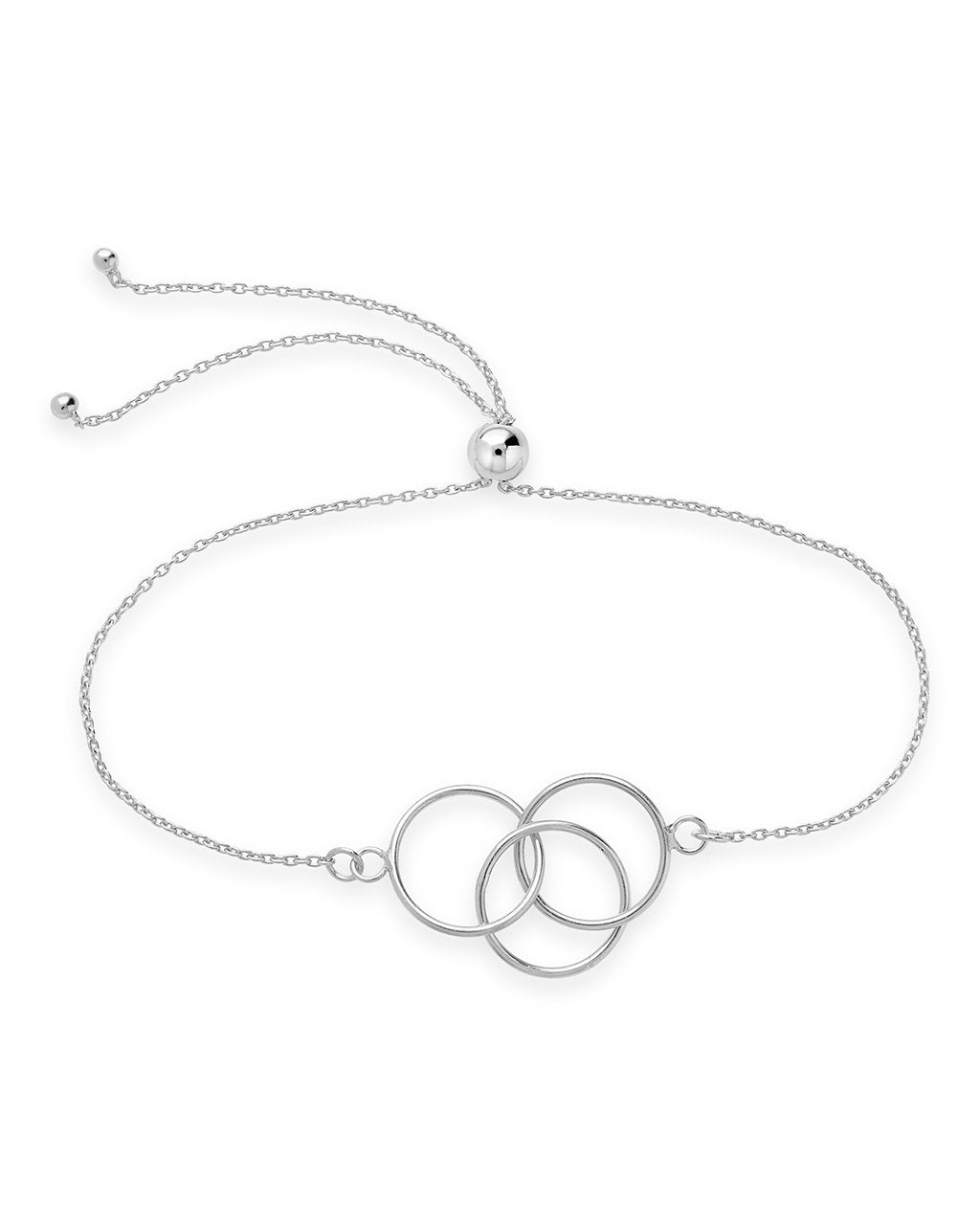 Sterling Silver Interlocking Circles Bolo Bracelet - Sterling Forever