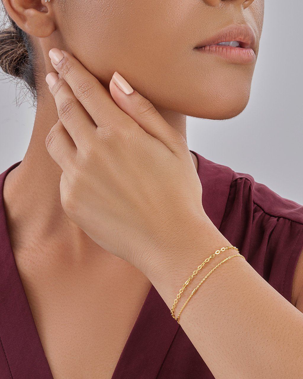 Sterling Silver Delicate 2 Layer Chain Bracelet Bracelet Sterling Forever