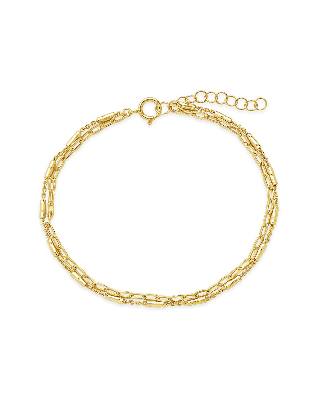 Sterling Silver Delicate 2 Layer Chain Bracelet Bracelet Sterling Forever Gold