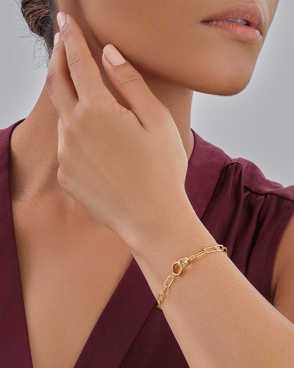 Sterling Silver Interlocking Circles Chain Link Bracelet Bracelet Sterling Forever