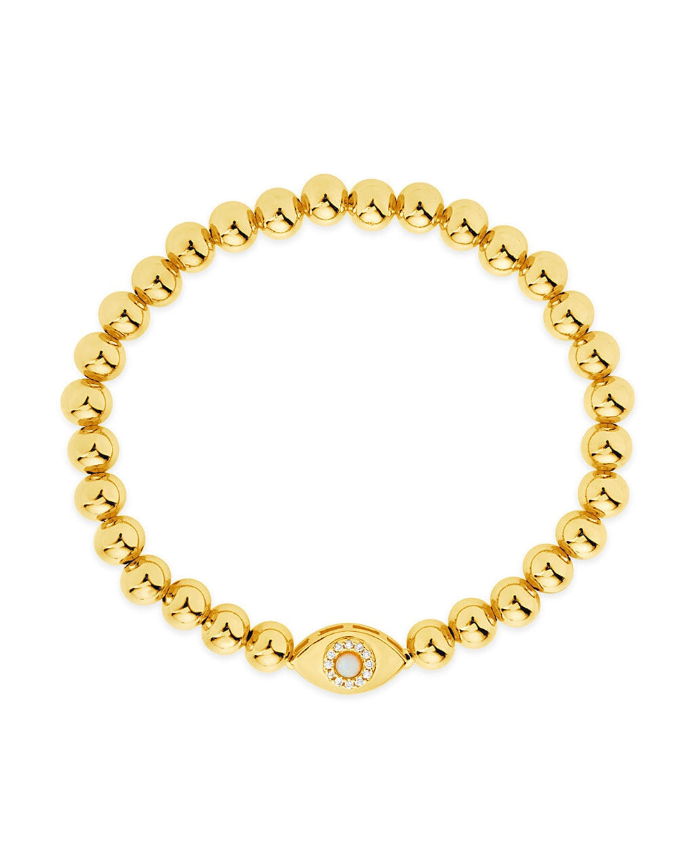Davey Evil Eye Beaded Bracelet Bracelet Sterling Forever Gold White Opal
