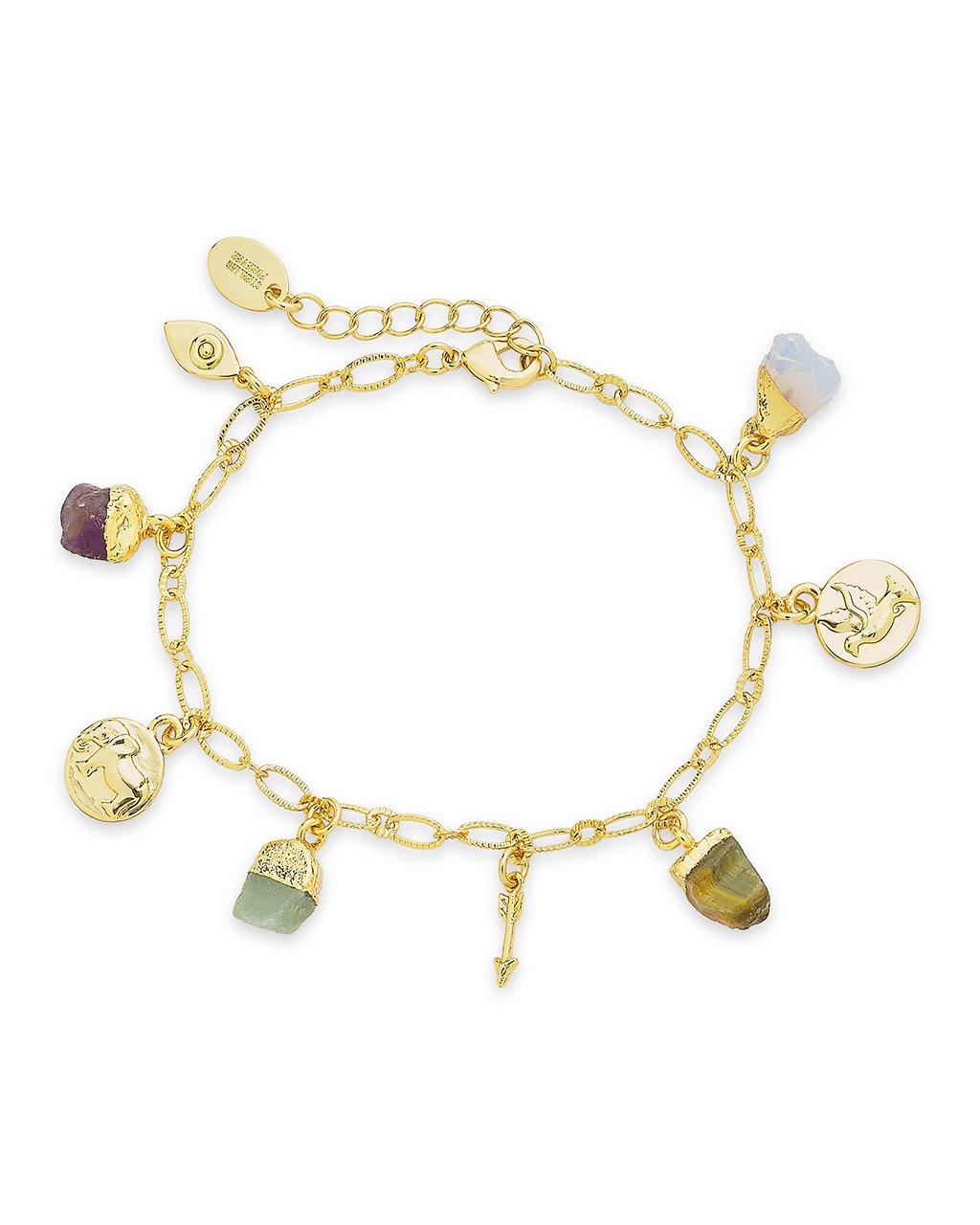 14k Yellow Gold Multi Charm Bracelet