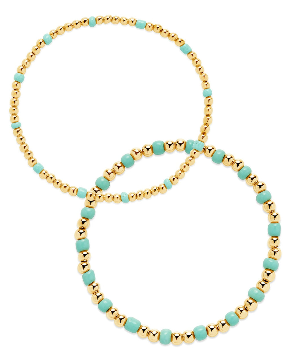 Misty Beaded Stretch Bracelet Set Bracelet Sterling Forever Gold