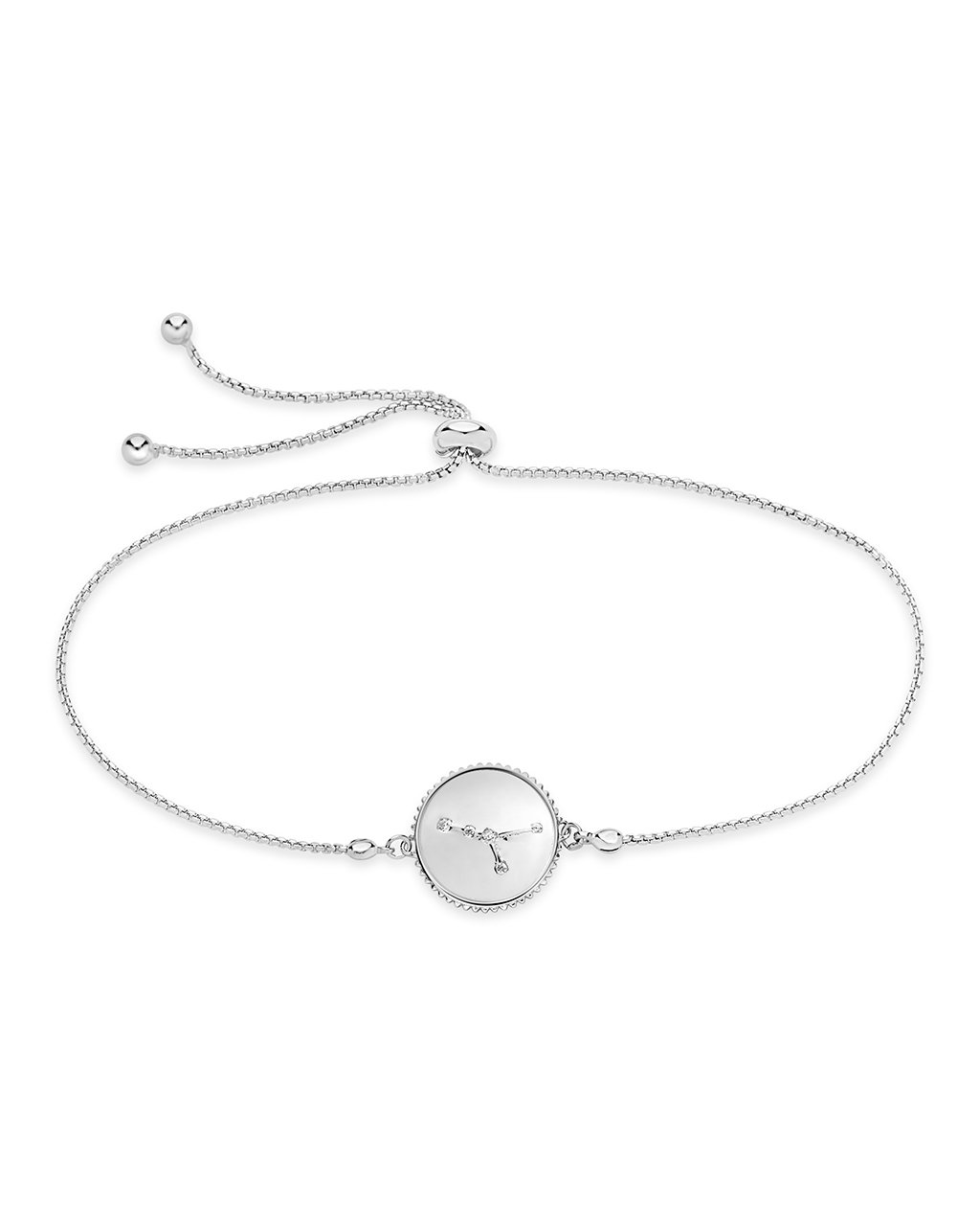 Sterling Silver Constellation Disk Bolo Bracelet Bracelet Sterling Forever Silver Cancer (Jun 21 - Jul 22) 